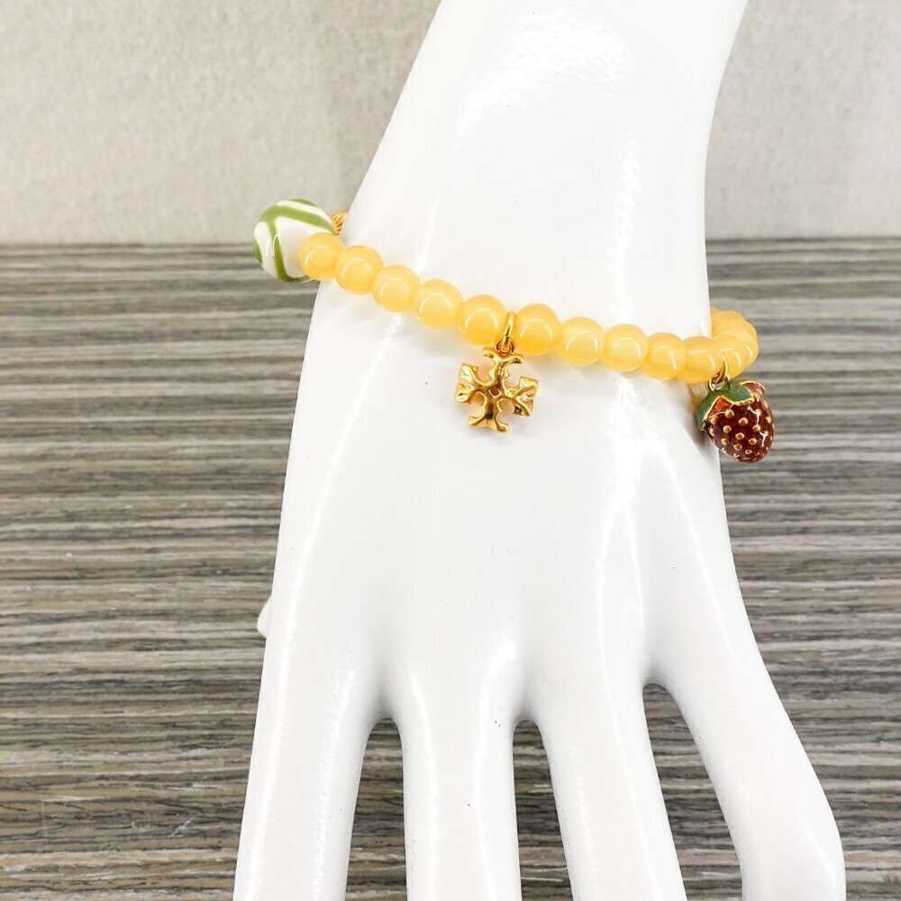 Tory Burch Women's Roxanne Beaded Tassel Bracelet Yellow OS - Picture 3 of 12
